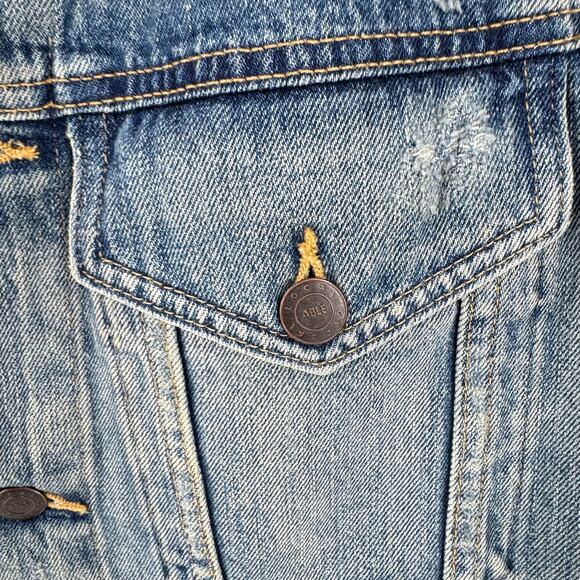 ABLE Merly Denim Jean Jacket Blue Classic Button Front Casual Women’s 1X - Picture 6 of 7
